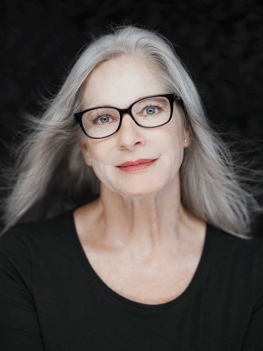 Mature woman with gray hair